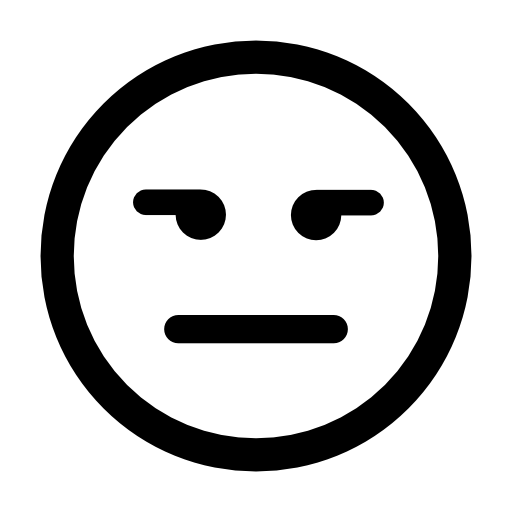 Emoticon square face with straight mouth