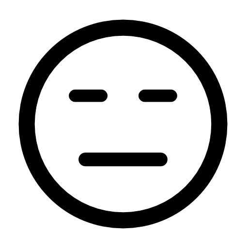 Emoticon square face with closed eyes and mouth of straight lines