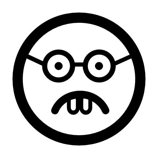 Nerd emoticon square face