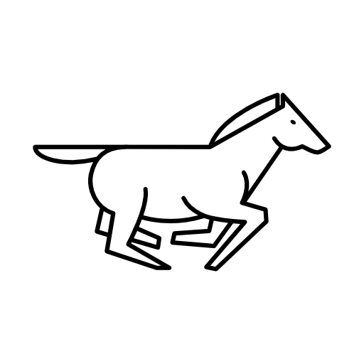 Running horse outline