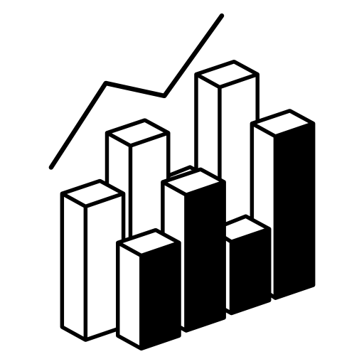 3d data analytics dual bars graphic