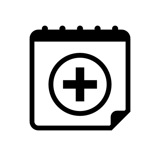 Calendar add event button with plus sign