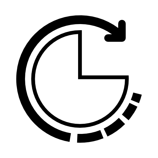 Data analysis pie chart interface symbol