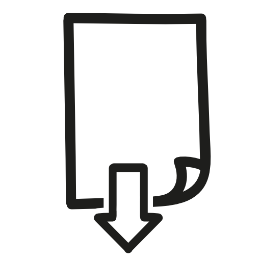 Down page hand drawn symbol