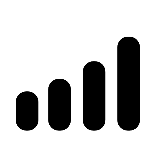 Signal strength bars phone interface symbol