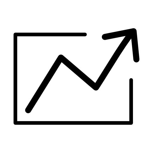 Data analytics ascendant line graphic symbol for interface