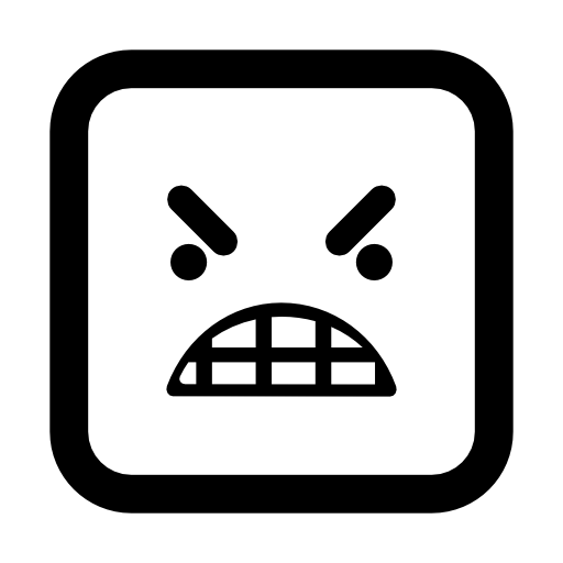 Anger emoticon square face