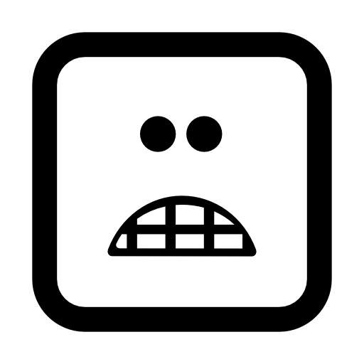 Scared emoticon square face